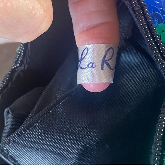 La Regale Sequins Vintage Evening Bag Mini Bag with Shoulder Strap - Picture 5 of 6